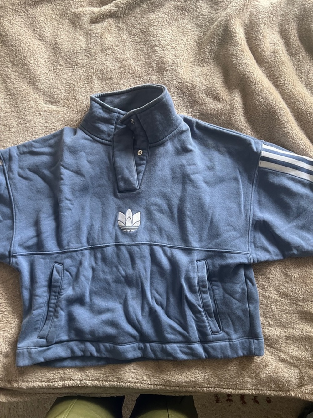 adidas Light Blue Trefoil Half-Snap Pullover